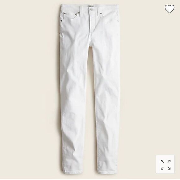 J. Crew 9" mid-rise toothpick jean in white* - Picture 1 of 5